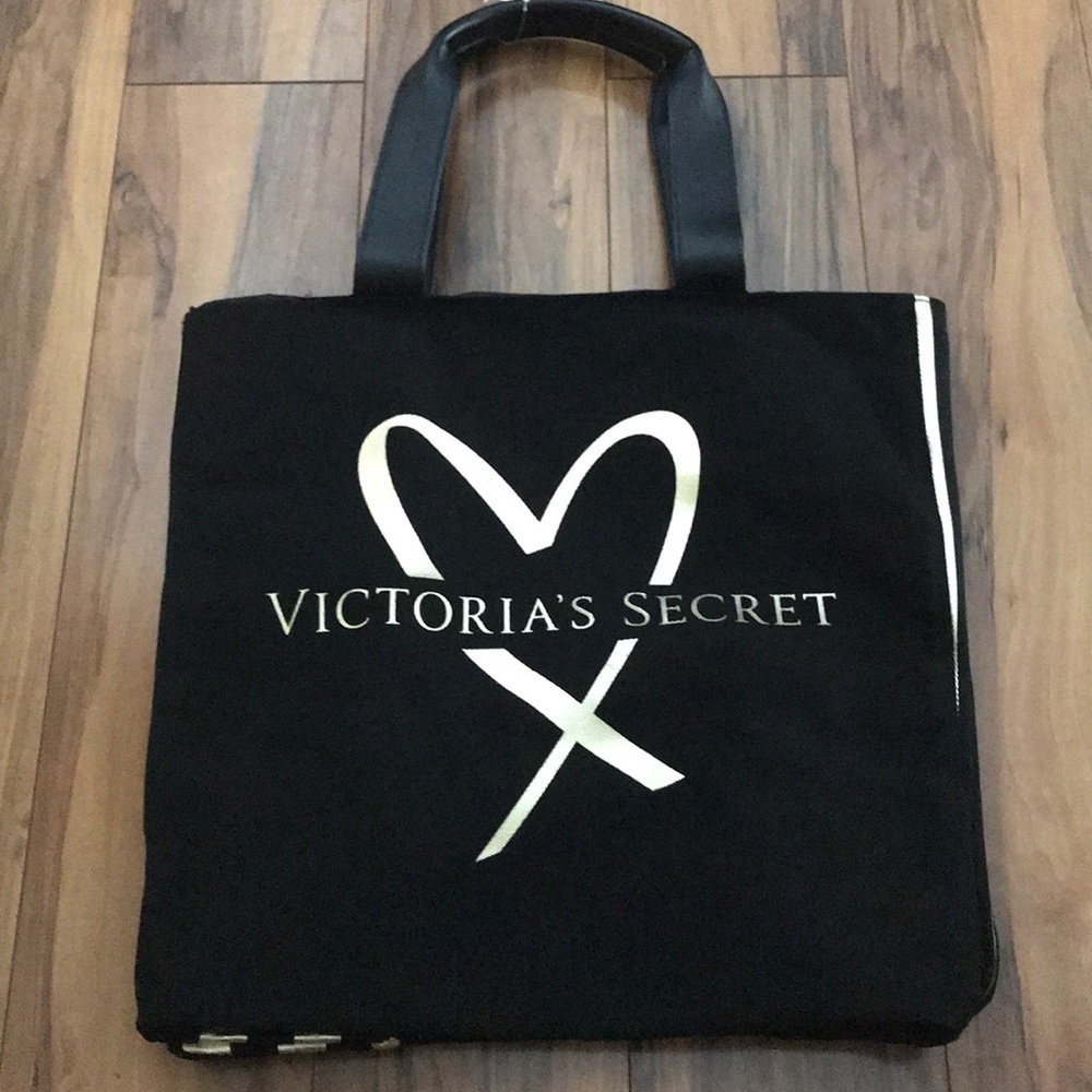 Black & Gold VS Large canvas tote